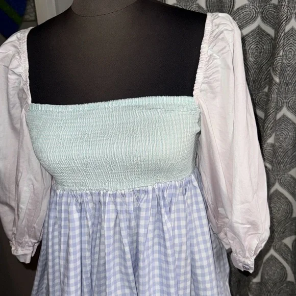 Pitusa 100% Cotton Smocked Patterned Baby Doll Dress SZ Small - Picture 2 of 8